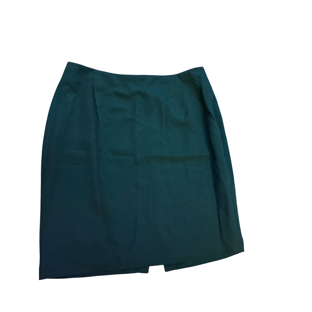 Hugo Buscati Milano Vintage 100% Silk Pencil Skirt Green Teal Size 14